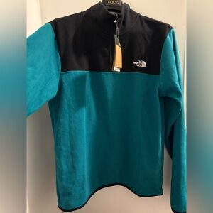 The North Face Teal and Black Zip Up Sweater